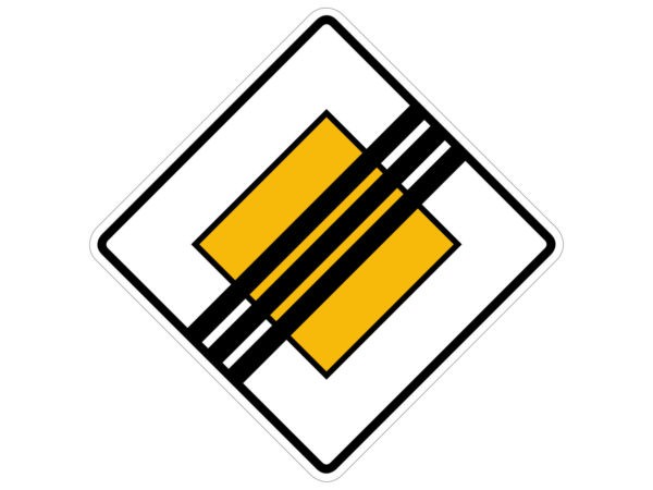 Verkehrszeichen 307 Ende Der Vorfahrtstrasse Radfahrausbildung Grundschule